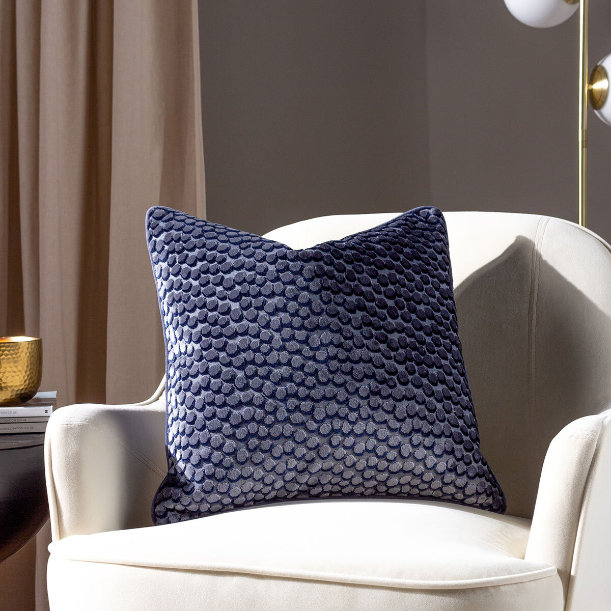 Furn Lanzo Velvet Feather Fill Cushion 2 Pack in 3 colours, 45 x 45 cm