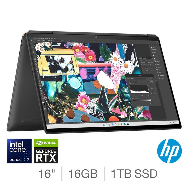 HP Spectre x360, Intel Core Ultra 7, 16GB RAM, 1TB SSD, NVIDIA GeForce RTX 4050, 16 Inch OLED 2 in 1 Convertible Laptop, 16-aa0001na