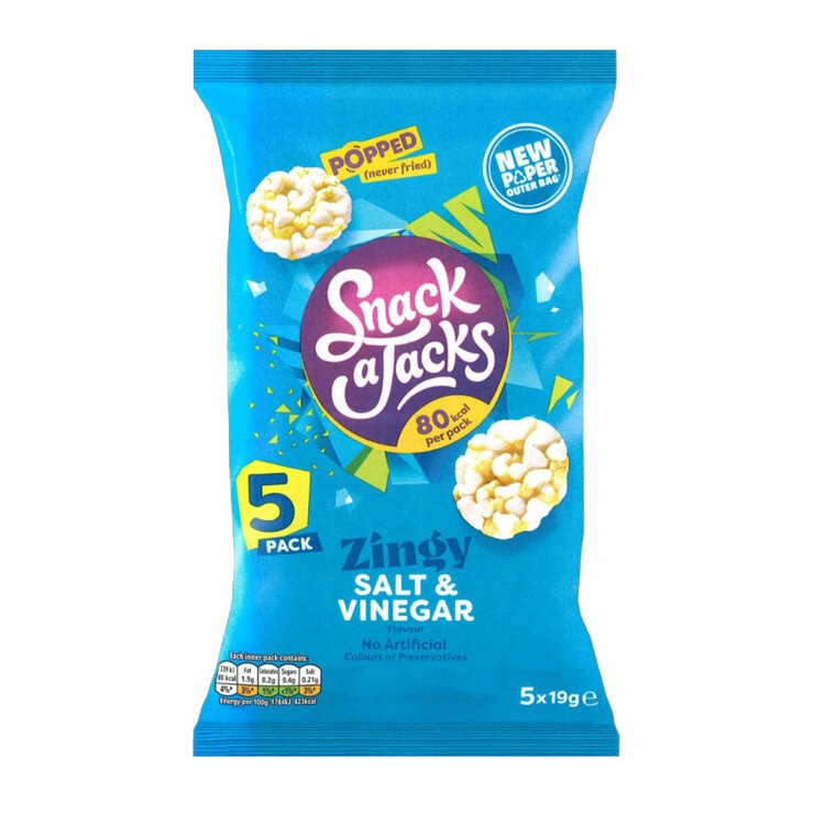 Snack a Jacks Salt & Vinegar, 5 x 19g