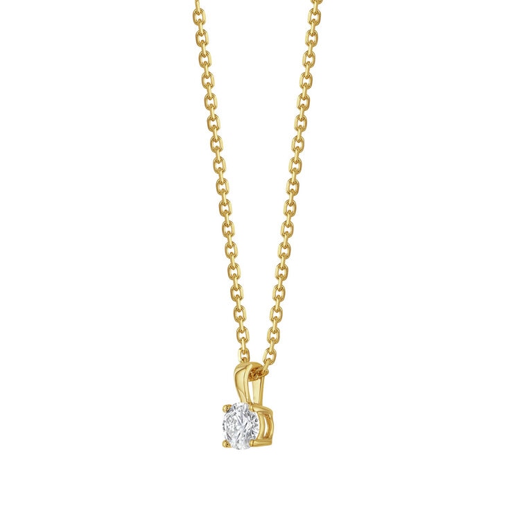 0.50ct Round Brilliant Cut Diamond Solitaire Pendant, 18ct Yellow Gold