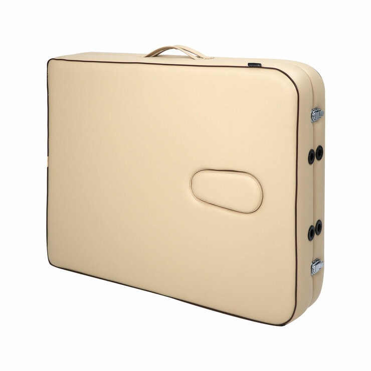 Studio image of the massage table folded down