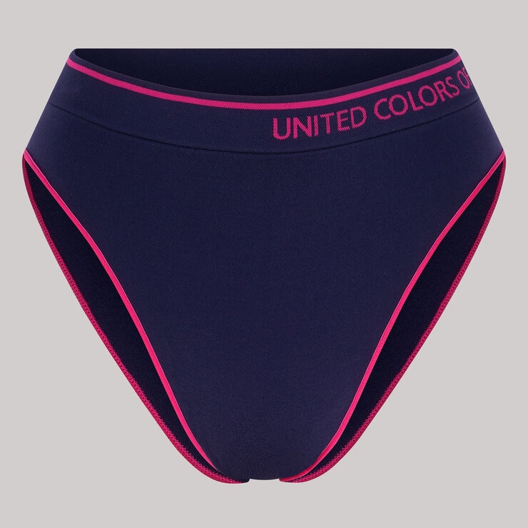 United Colors of Benetton Seamless Brief 4 Pack in Navy & Pink