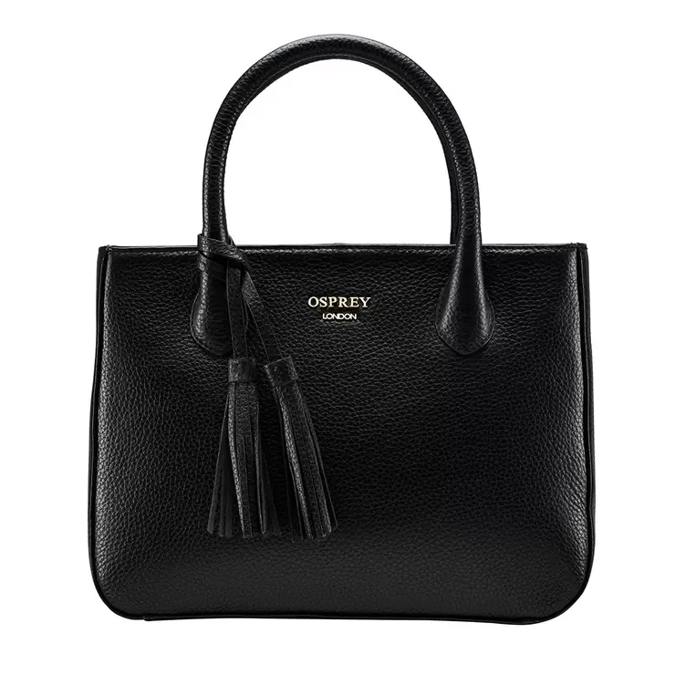 Osprey London Coast Leather Women's Grab Handbag, Black