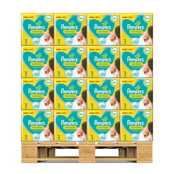 Pampers New Baby Nappies Size 1, 135 x 80 Jumbo+ Pack