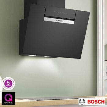 Bosch Series 4, DWK67FN60B, 60cm, Wall Mounted Cooker Hood, A Rated in Black
