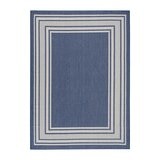 Nourison Horizon Border Indoor / Outdoor Rug in 2 Sizes, Navy