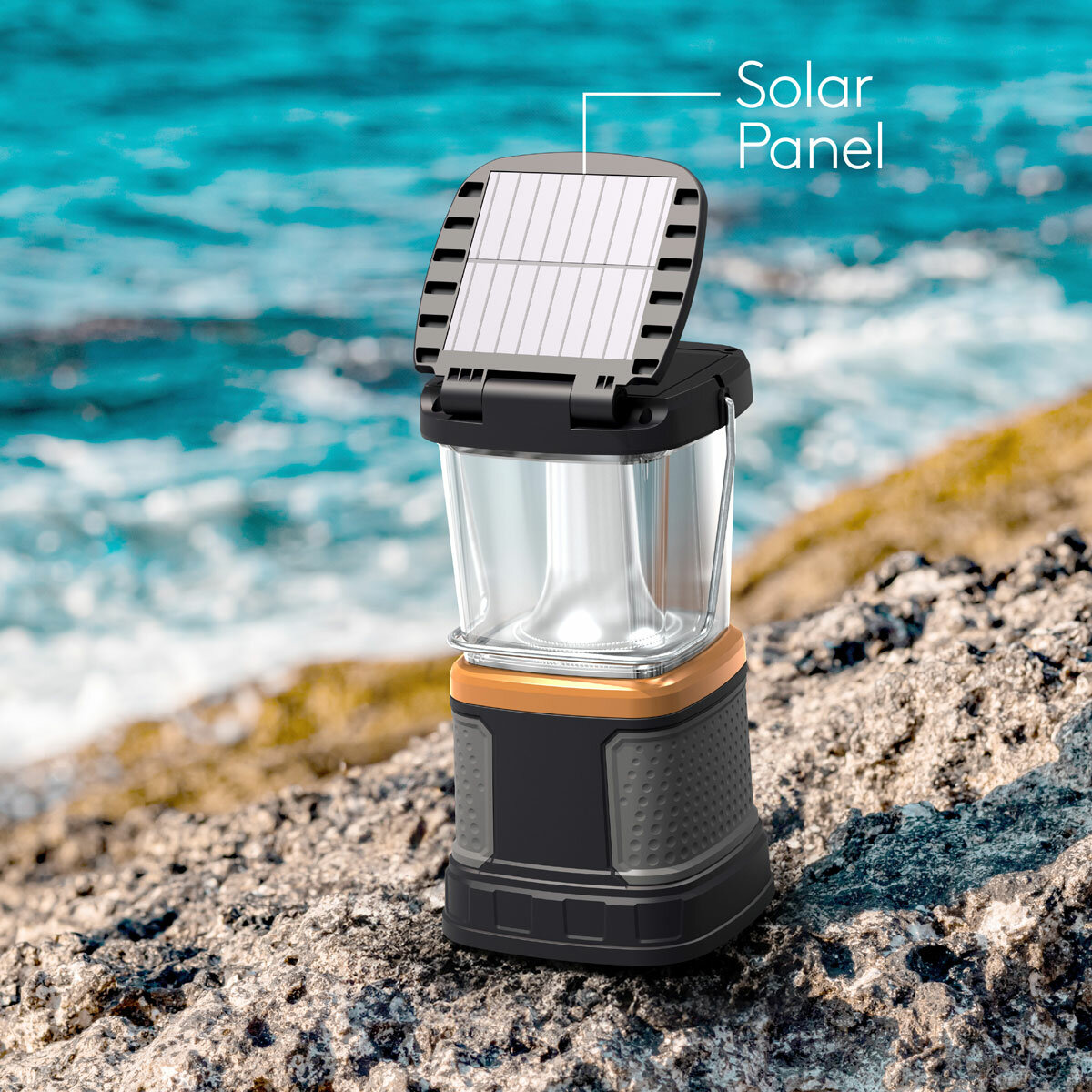 Lifestyle image showing the solar panel angled towards the sun