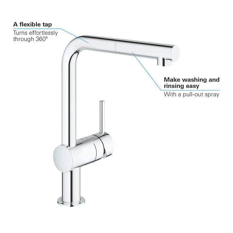 GROHE K500 Stainless Steel Kitchen Sink and Minta SingleLever Mixer