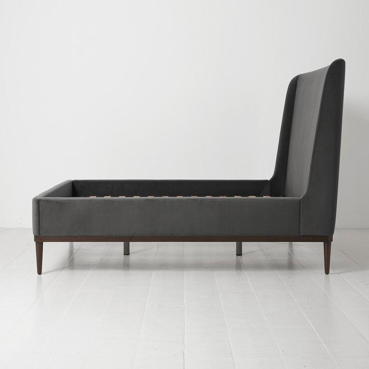 Swyft Bed 02 Charcoal Grey Velvet Bed Frame, King Swyft Bed 02 Charcoal Grey Velvet Bed Frame, King
