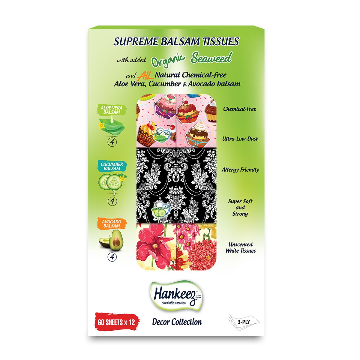 Hankeez Balsam Tissues, 12 x 60 Tissues Costco UK