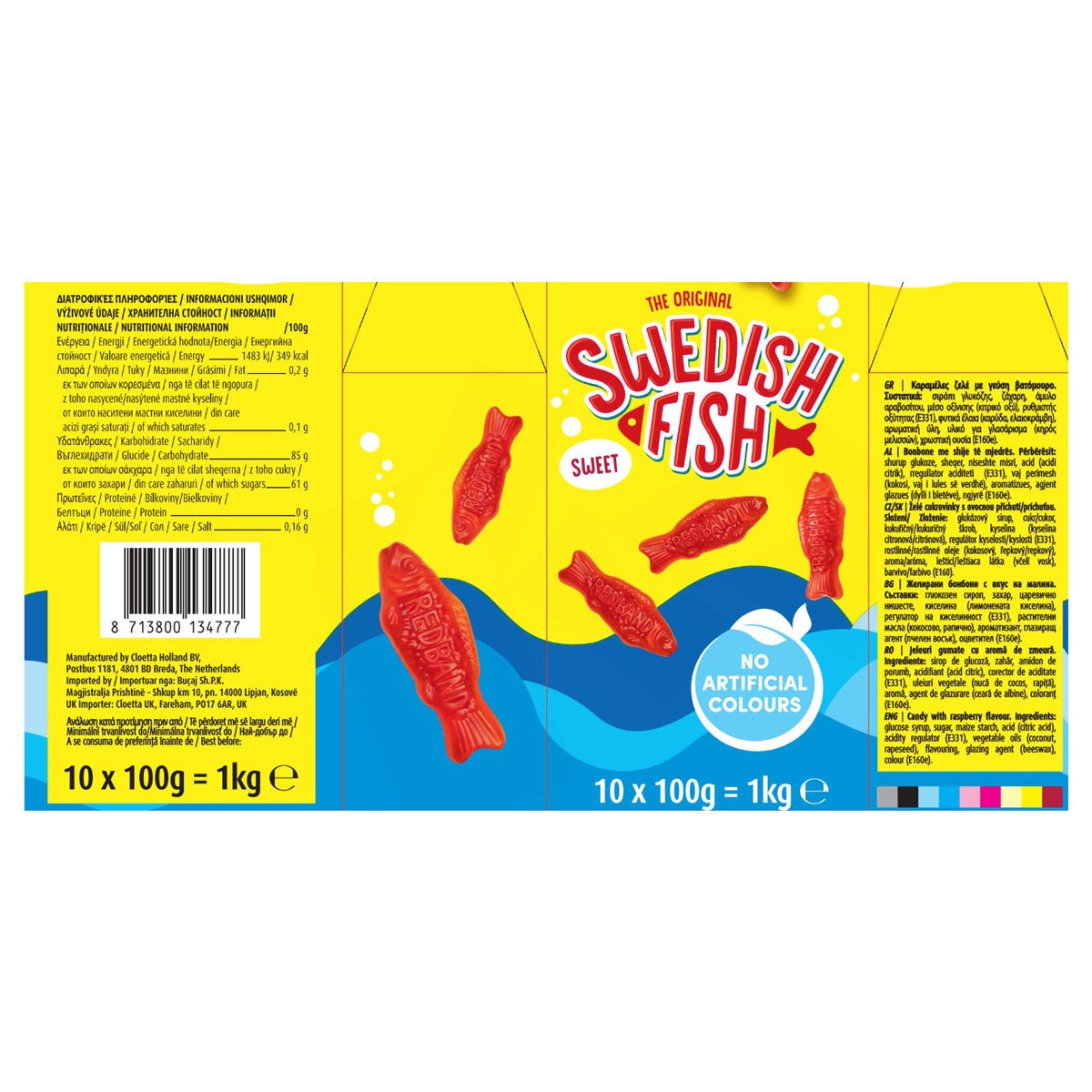Red Band Swedish Fish, 10 x 100g