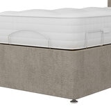 Highgrove Radnor Taupe Fabric Electric Adjustable Bed Frame with 1000 Spring Count Long Single Mattress in 2 Firmness Ratings