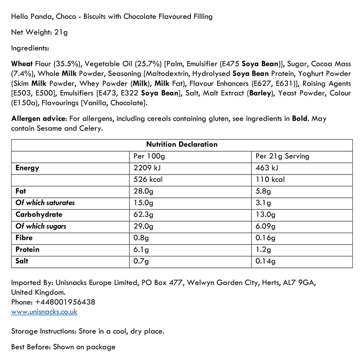 Nutritional Information