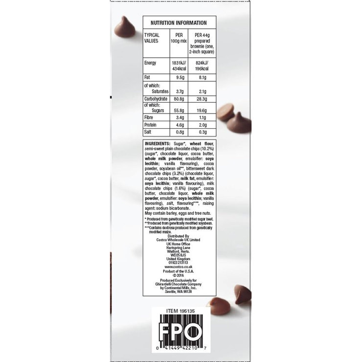 Ghirardelli Triple Chocolate Brownie Mix, 4 Batches Costco UK