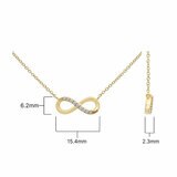 0.06ctw Round Brilliant Cut Diamond Infinity Necklace, 14ct Yellow Gold