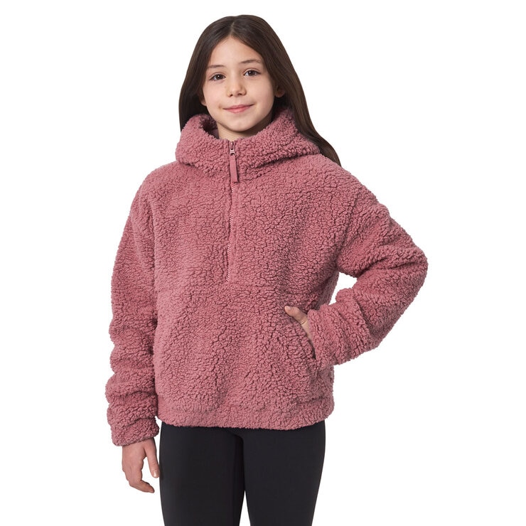 Mondetta Youth 1/2 Zip Pullover in Pink, 11-12 Years