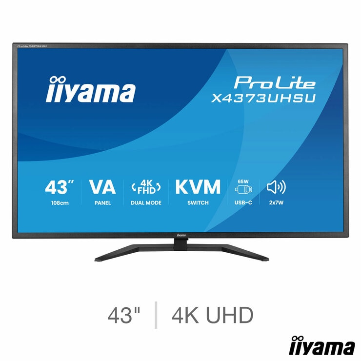 iiyama Prolite 43 Inch 60Hz 4K Ultra HD VA Monitor, X4373UHSU-B2 iiyama Prolite 43 Inch 60Hz 4K Ultra HD VA Monitor, X4373UHSU-B2