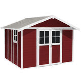 Grosfillex Deco 10ft 2" x 11ft 5" (3.1 x 3.5m) Shed in Red - Model Deco 11