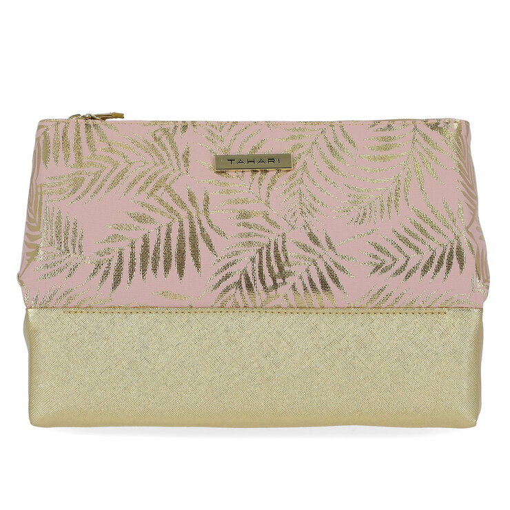 Gold Cosmetic Bag Front Gold Cosmetic Bag Front