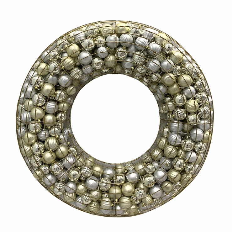 36 inch LED Ornament Wreath With LED lights, Assortment