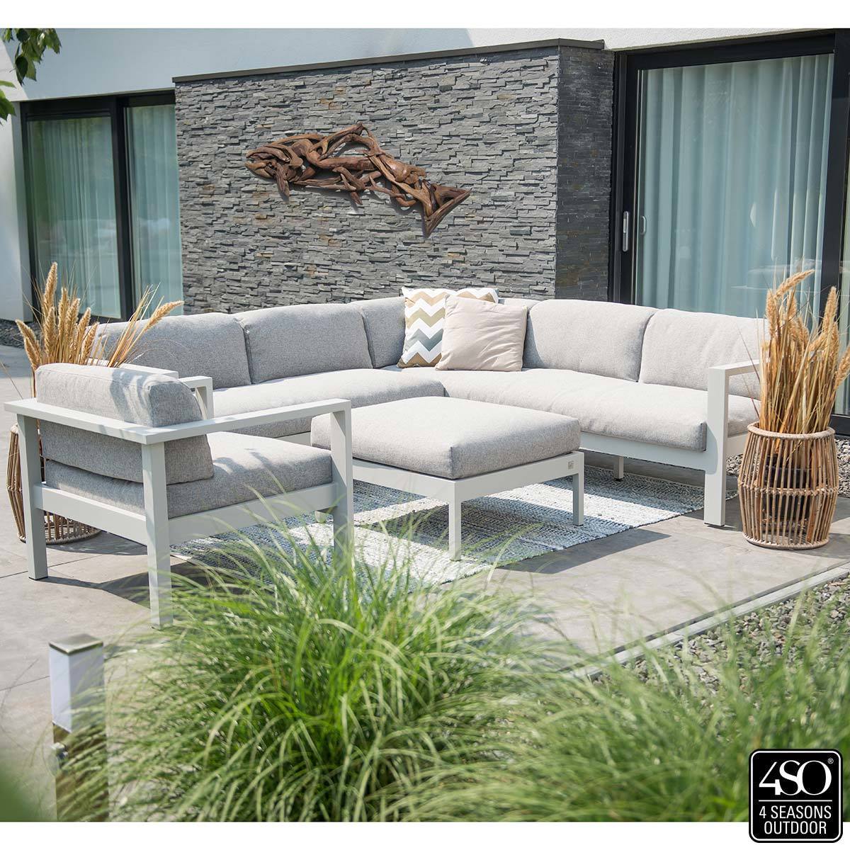 4 Seasons Outdoor Saxon 4 Piece Corner Lounge Set Costco Uk