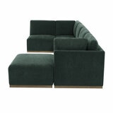 Henredon Murphy Green 6 Piece Modular Fabric Sofa