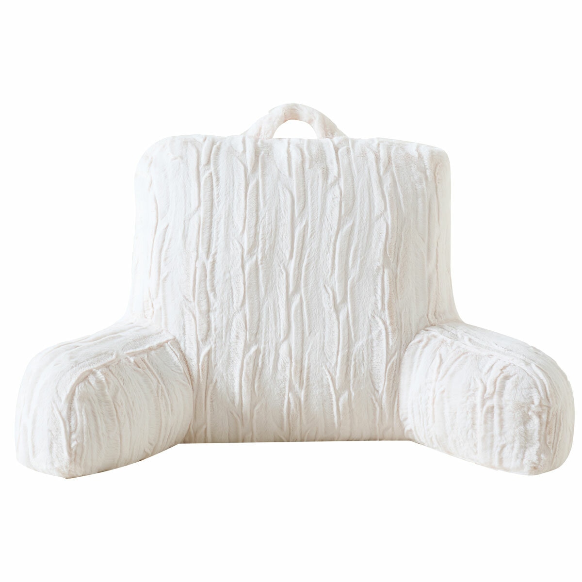 Parma Embossed Cream Faux Fur Bedrest Pillow
