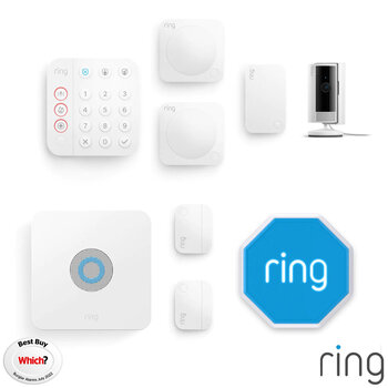 Ring 8 Piece Alarm 2.0 Camera Kit - with Siren and Indoor Camera