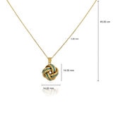 14ct Yellow Gold Enamel Love Knot Necklace