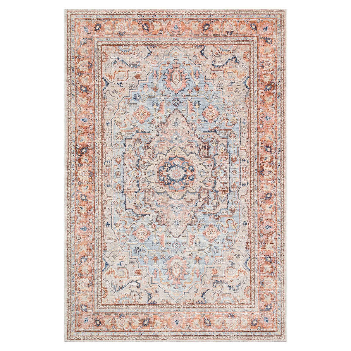 Heritage Sky Terra Bordered Rug in 3 Sizes Costco UK