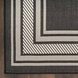 Nourison Horizon Border Indoor / Outdoor Rug in 2 Sizes, Black
