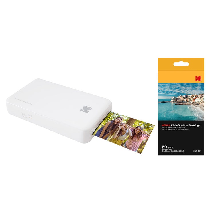 Kodak Mini 2 Instant Photo Printer with Kodak All in One Cartridge (50
