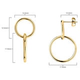 14ct Yellow Gold Interlocking Hoop Earrings