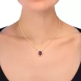 Rhodolite Garnet and Diamond Pendant, 14k Yellow Gold