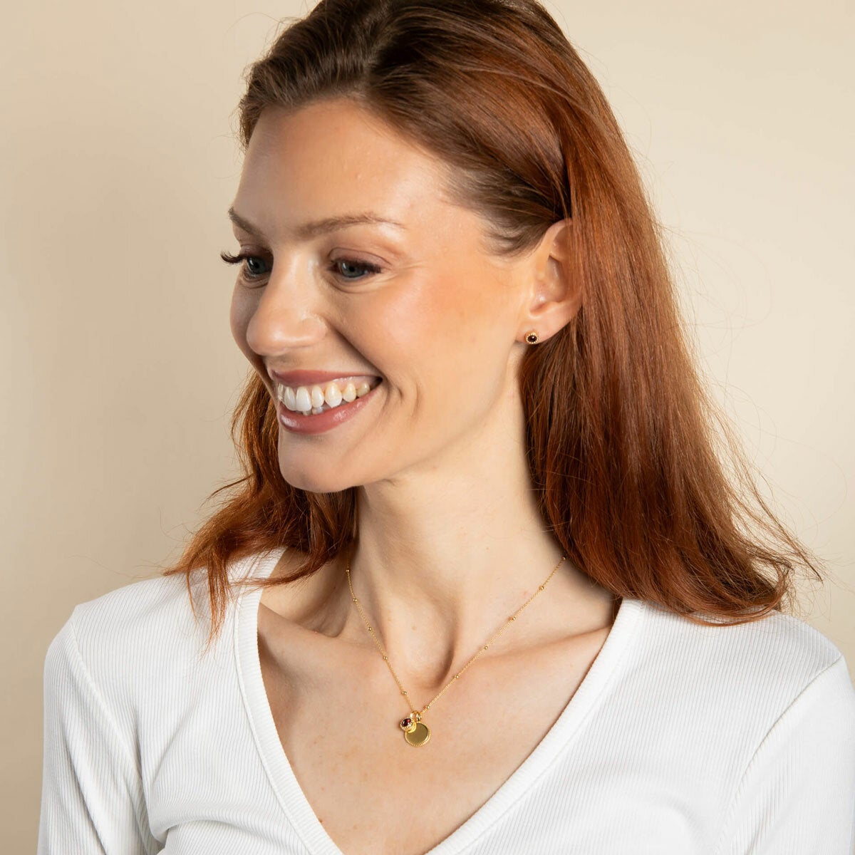 Gold Plated Semi-Precious Pendant