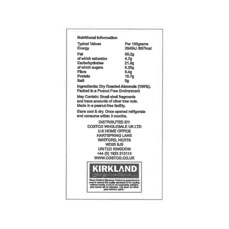Kirkland Signature Creamy Almond Butter, 765g Costco UK