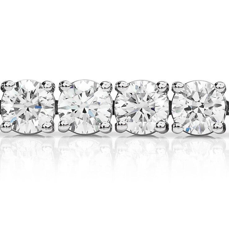 10.00ctw Round Brilliant Cut Diamond Tennis Bracelet, 18ct White Gold