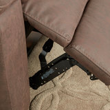Reclining mechanism of Kuka Brown Fabric Reclining 2 Seater Sofa