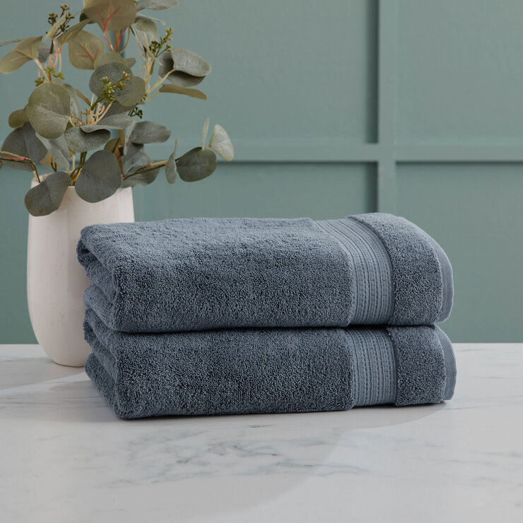 Grandeur 100% Cotton Bath Towels, 2 Pack, in 3 Colours