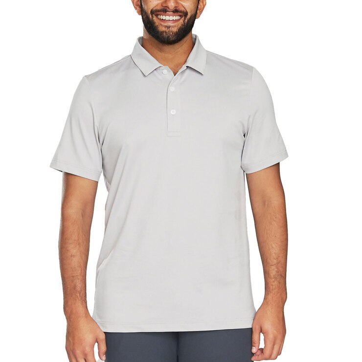 Kirkland Signature Men's Performance Polo in Light Grey, Extra Large