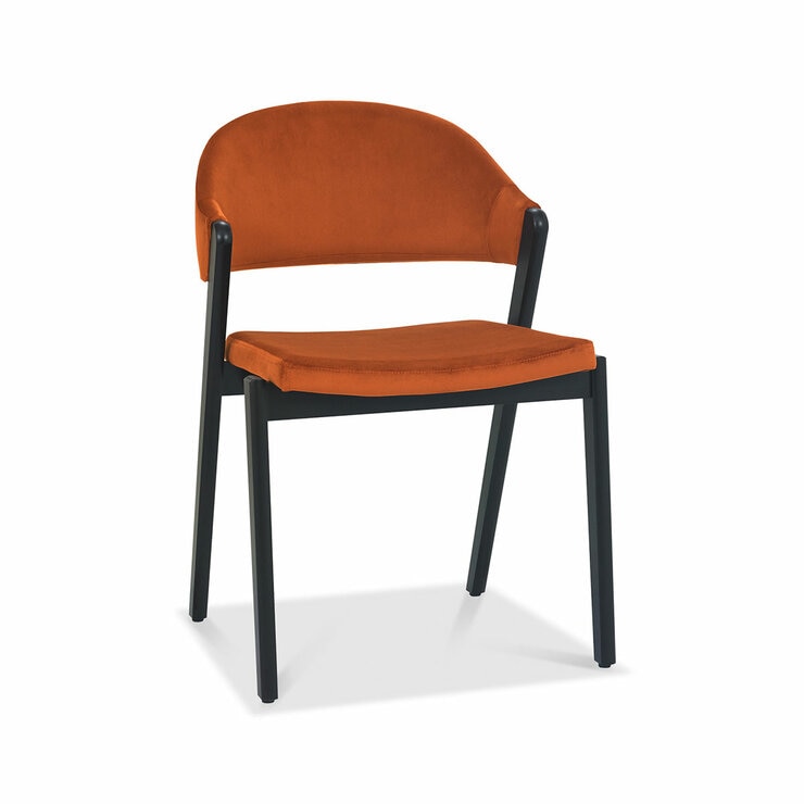 Bentley Designs Camden Peppercorn Rust Velvet Dining Chair, 2 Pack
