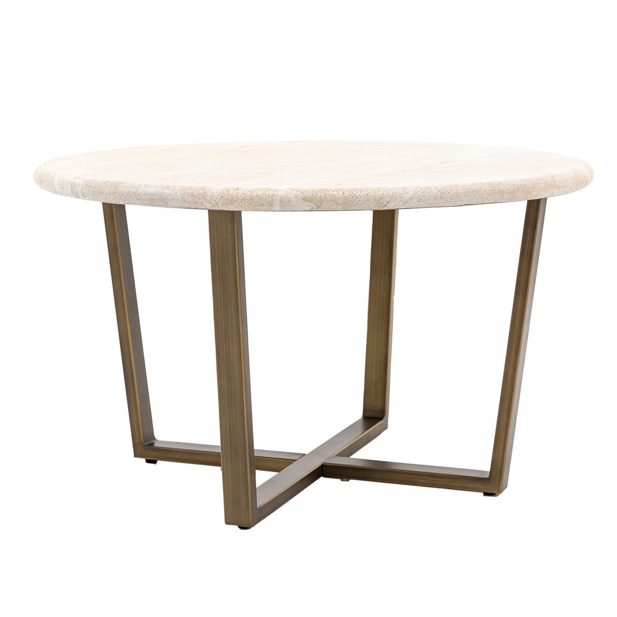 Gallery Moderna White Faux Travertine Coffee Table