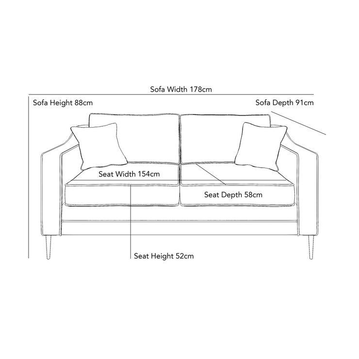 Aspen Velvet Large 2 Seater Sofa, Green Aspen Velvet Large 2 Seater Sofa, Green