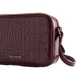 Ted Baker Stina Croc Mini Camera Bag in Maroon