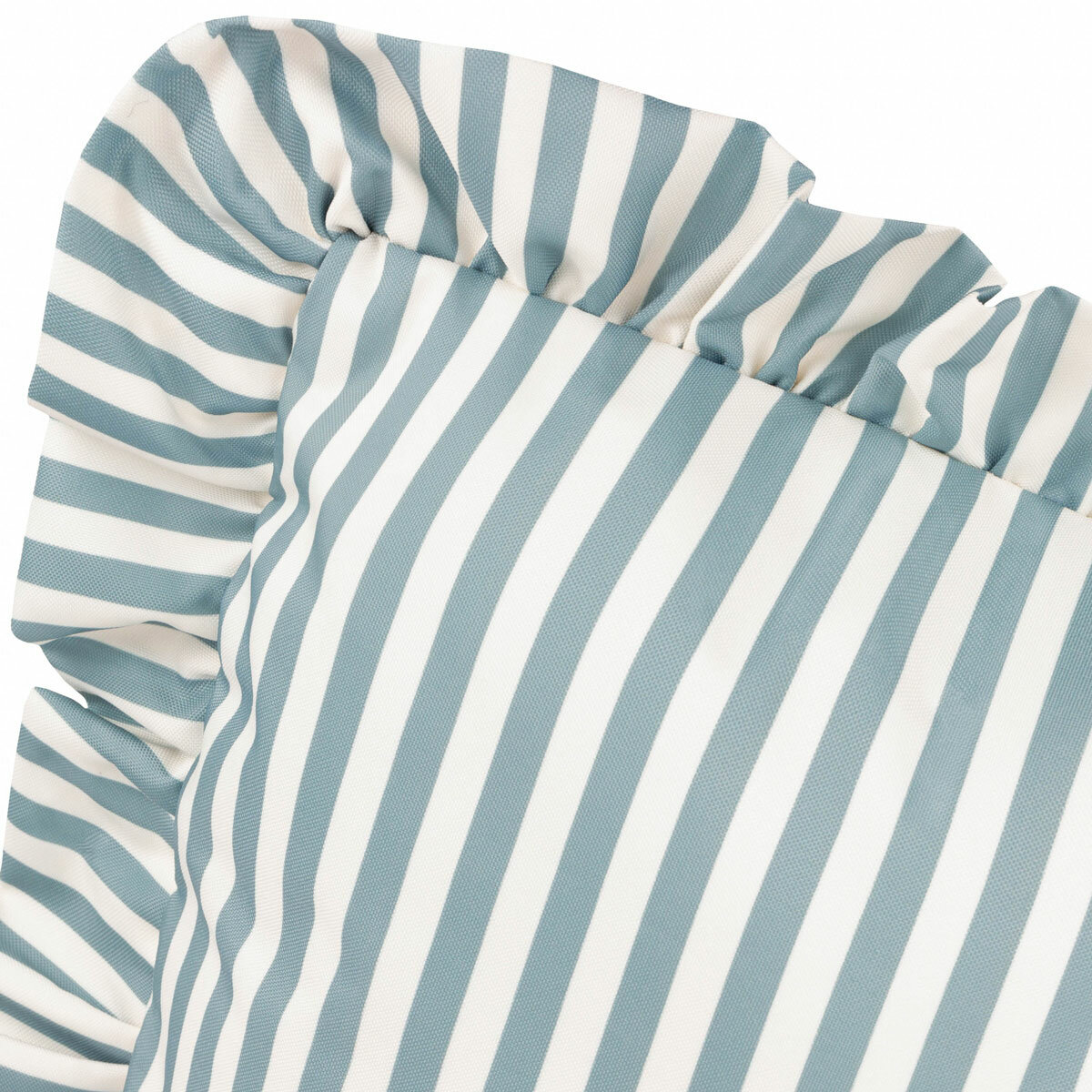 Wylder Millie Ruffle Blue Striped Indoor Outdoor Cushion, 50 x 50 cm