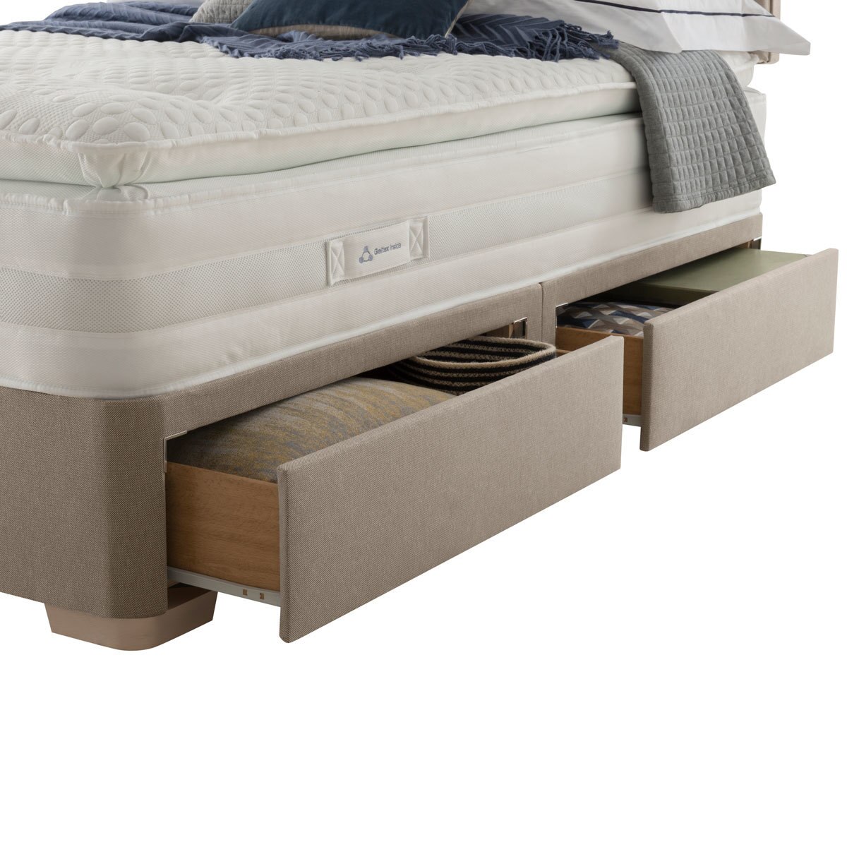 Silentnight Geltex 1850 Sandstone Divan Bed Set in 4 Sizes Costco UK