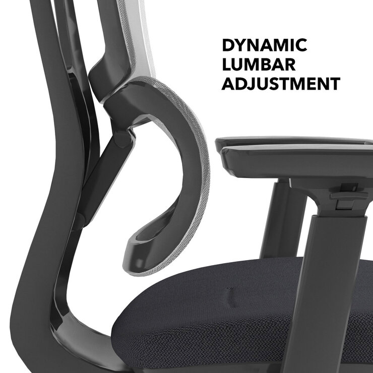 DAMS ELISE BLACK MESH BACK OPERATOR CHAIR WITH HEADREST AND BLACK MESH SEAT