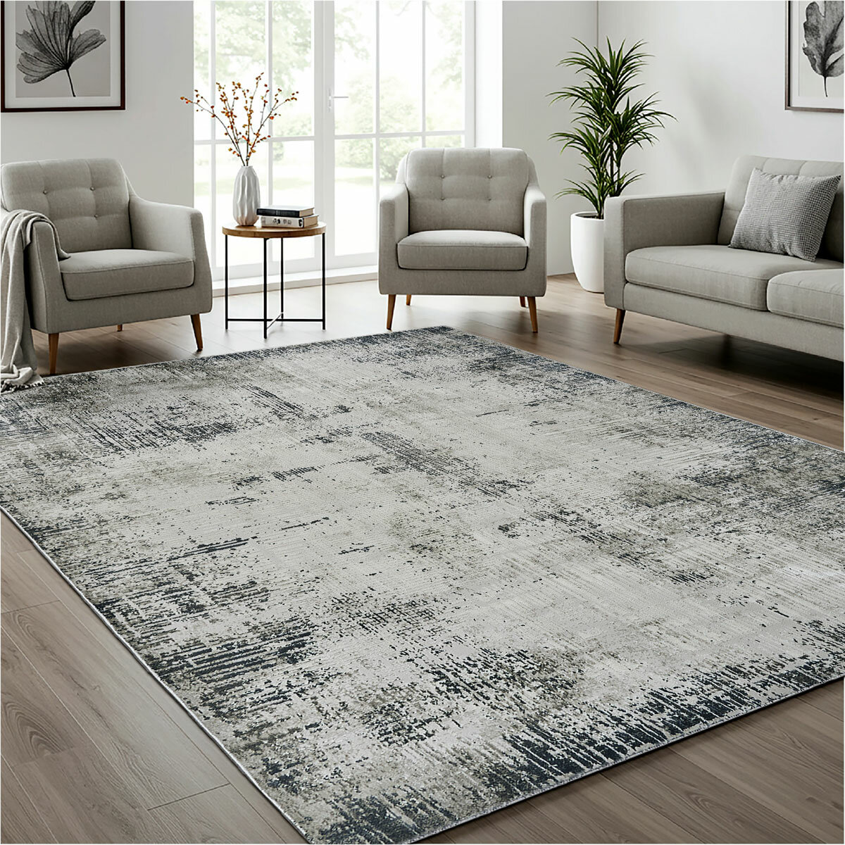 Gertmenian Blue Grey Divina Area Rug, 200 x 274 cm