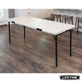 Lifetime 6ft Fold in Half Table Commercial Grade in Almond  
