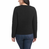 Hilary Radley Textured Knit Jacket in Black
